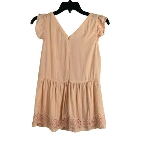 Loft Women V-Neck Crop Peplum Short Sleeve Top Blouse Size 2 - Picture 2 of 5